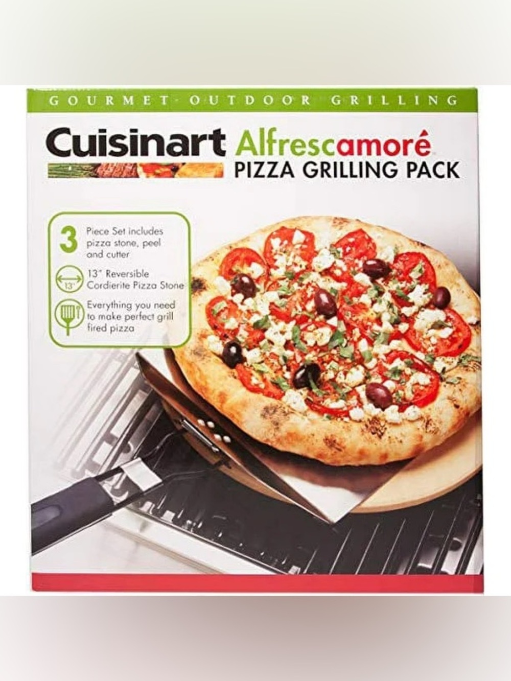 NIB Cuisinart Alfrescamoré Pizza 3 piece Grilling Pack